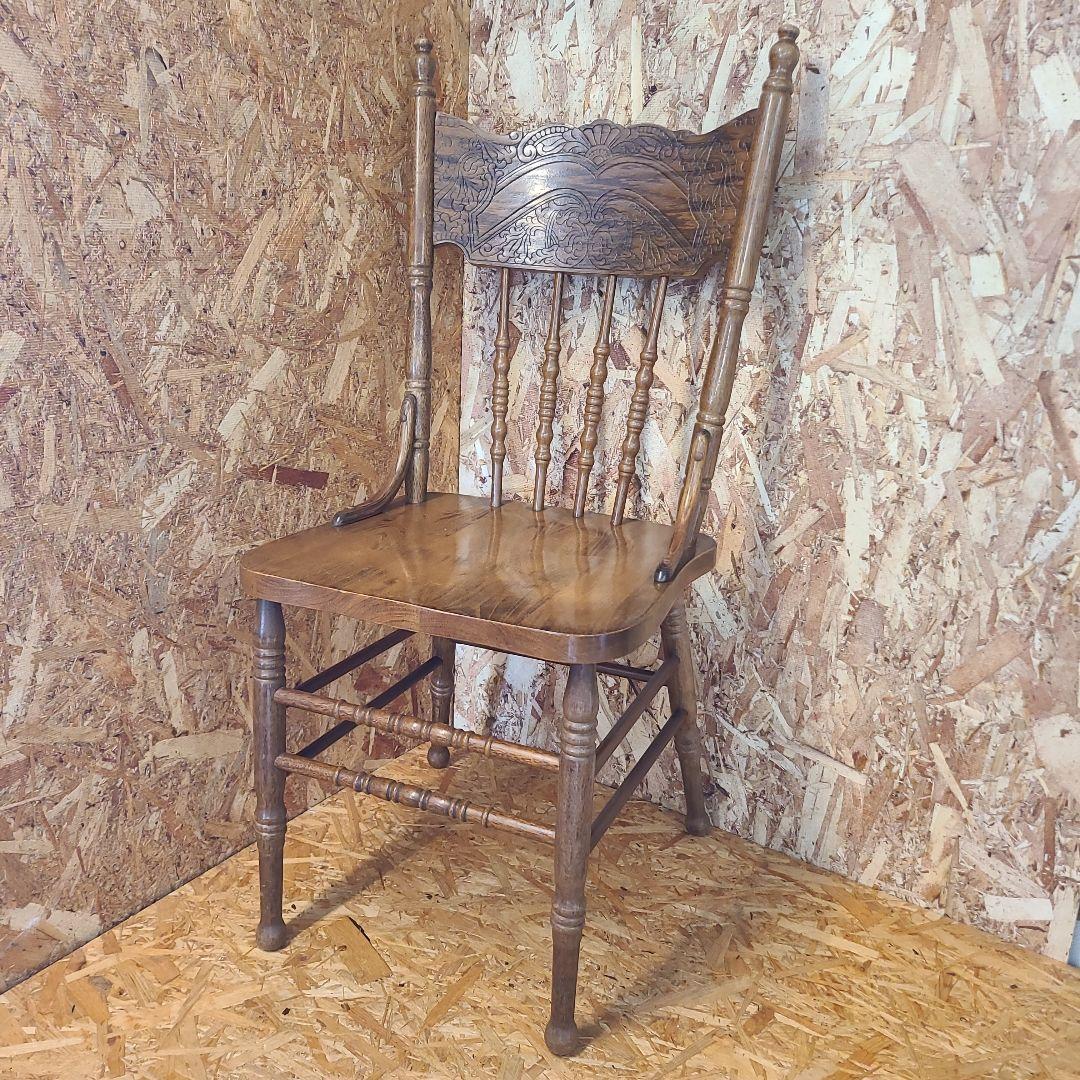 6 山善 椅子 アンティーク調 チェア　ウィンザーチェア