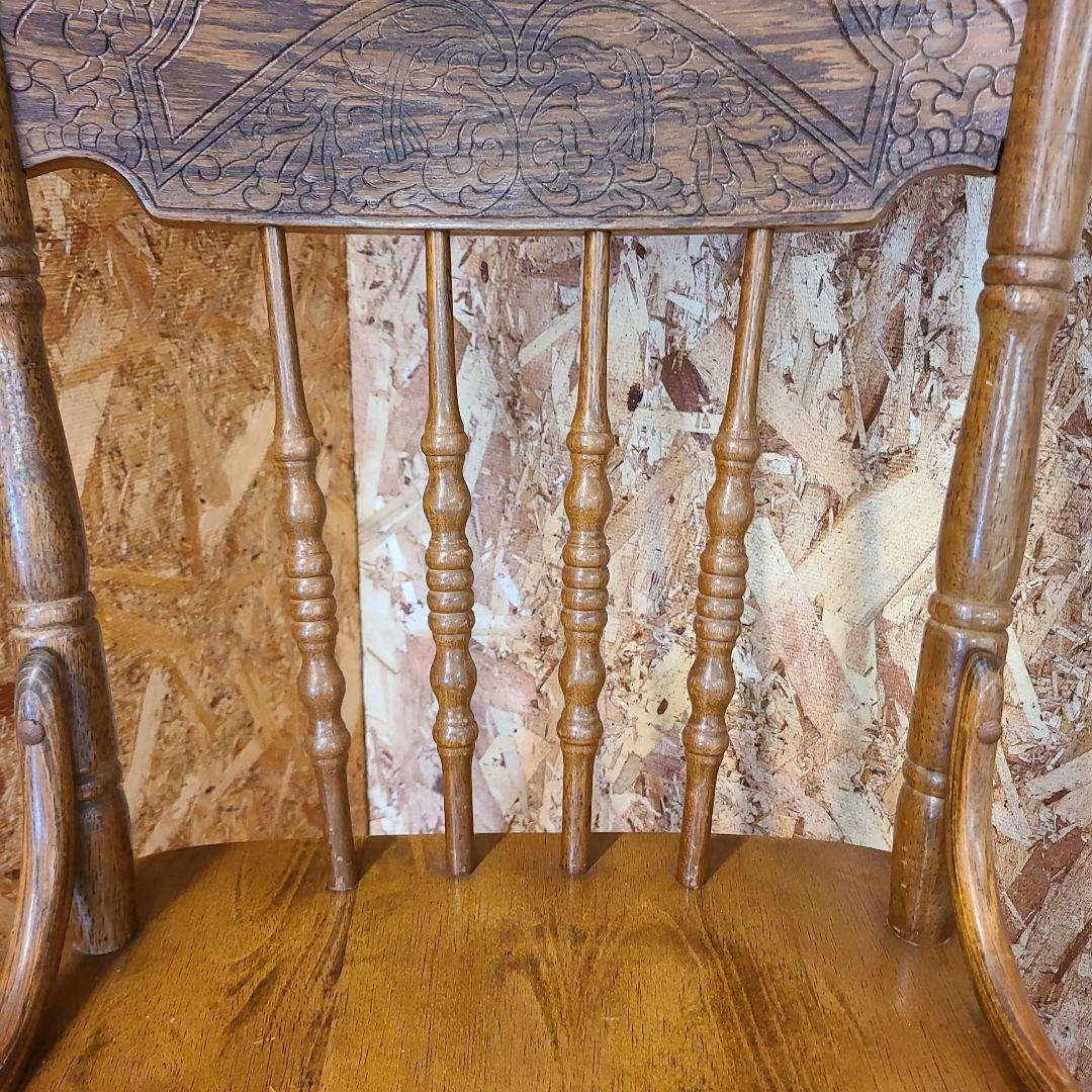 6 山善 椅子 アンティーク調 チェア　ウィンザーチェア