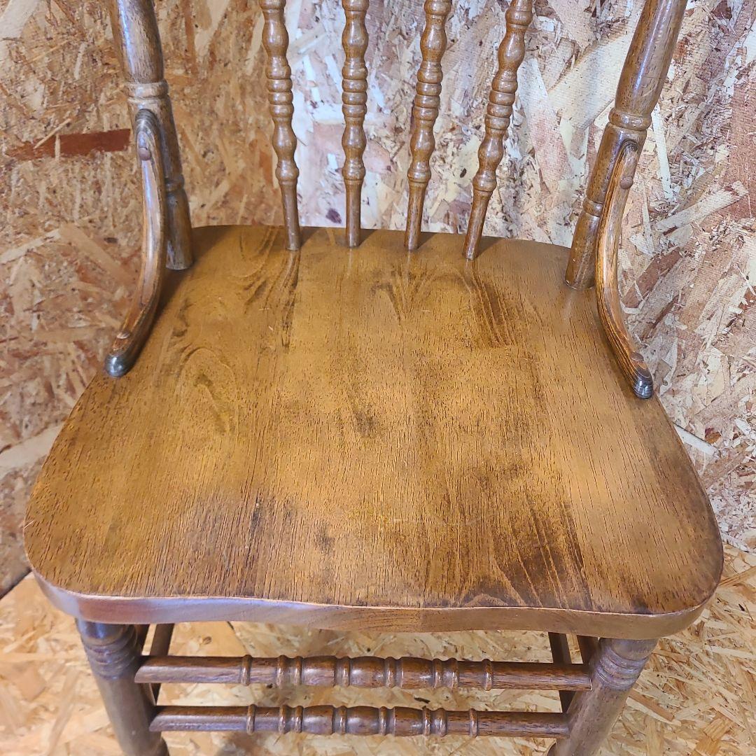 6 山善 椅子 アンティーク調 チェア　ウィンザーチェア