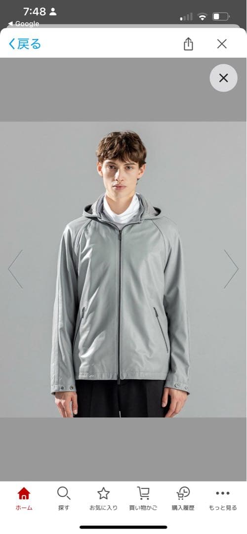 ✨美品JOSEPH HOMM フード付きレザージャケット グレーサイズ50羊革