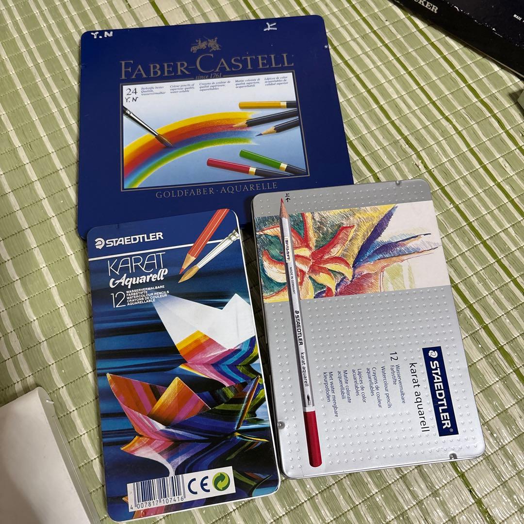 水彩絵具　色鉛筆　顔彩　スクラッチアート　絵画用品セット　筆　アート　まとめ売り