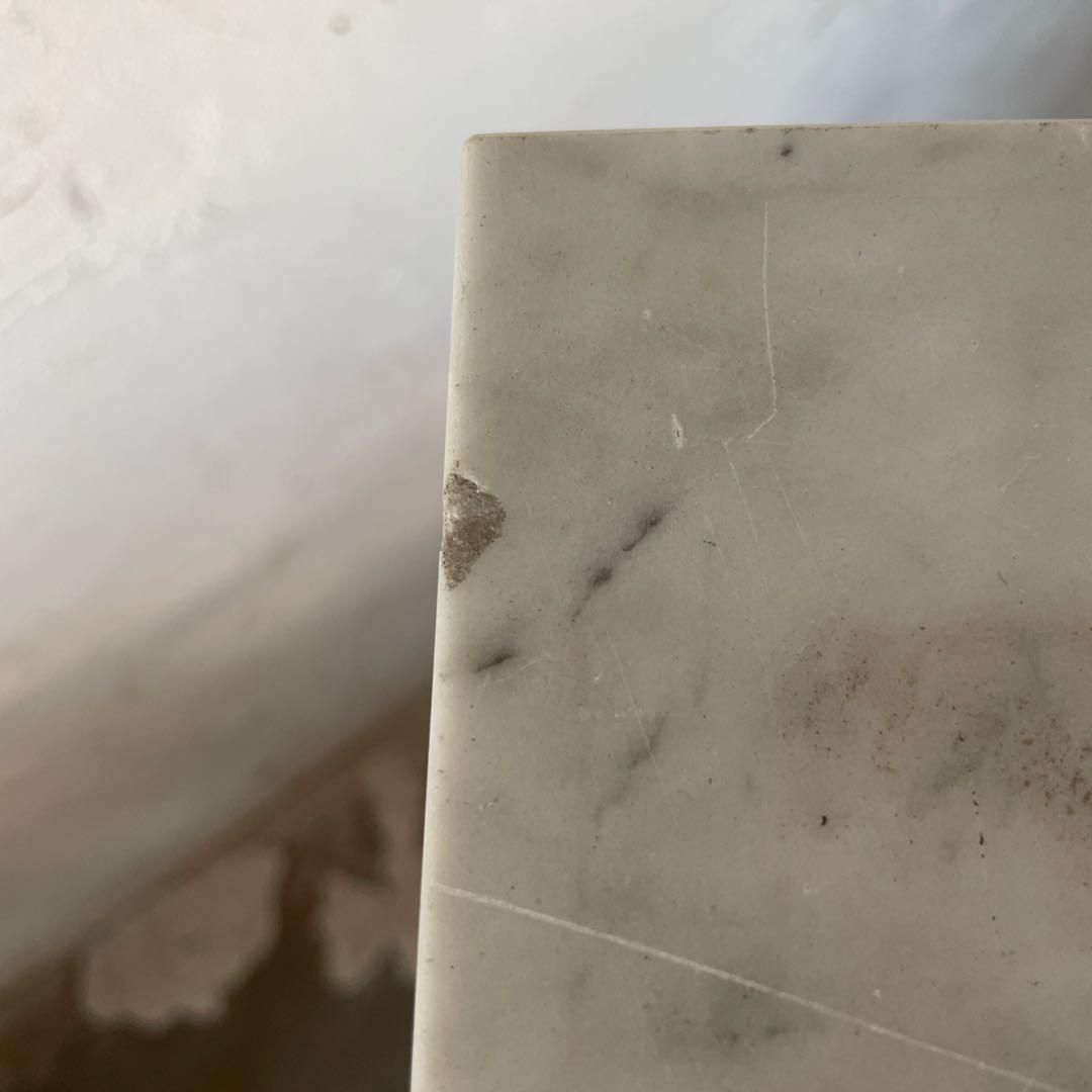 ビンテージ 大理石ドロワーサイドテーブル ベッドサイドテーブル　剥離