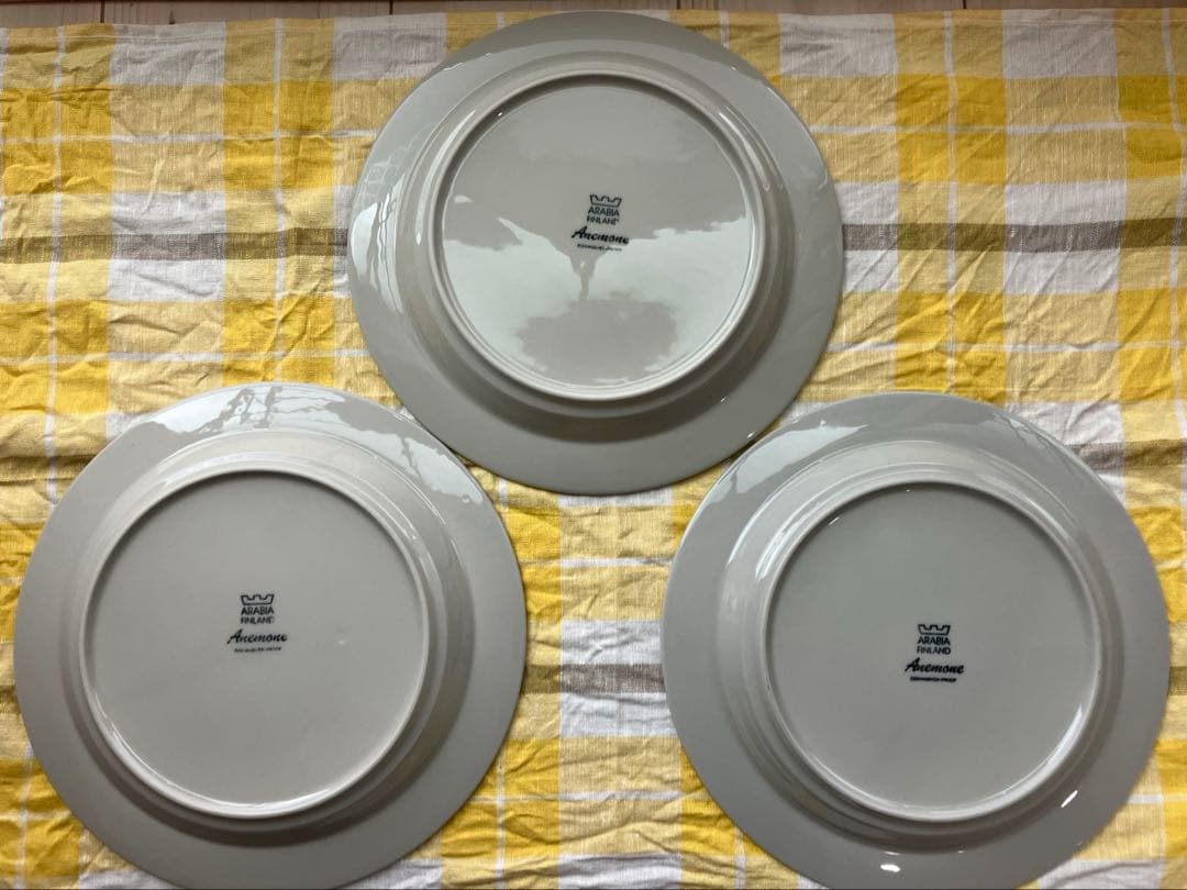 アラビア　アネモネ　25cm プレート　3枚