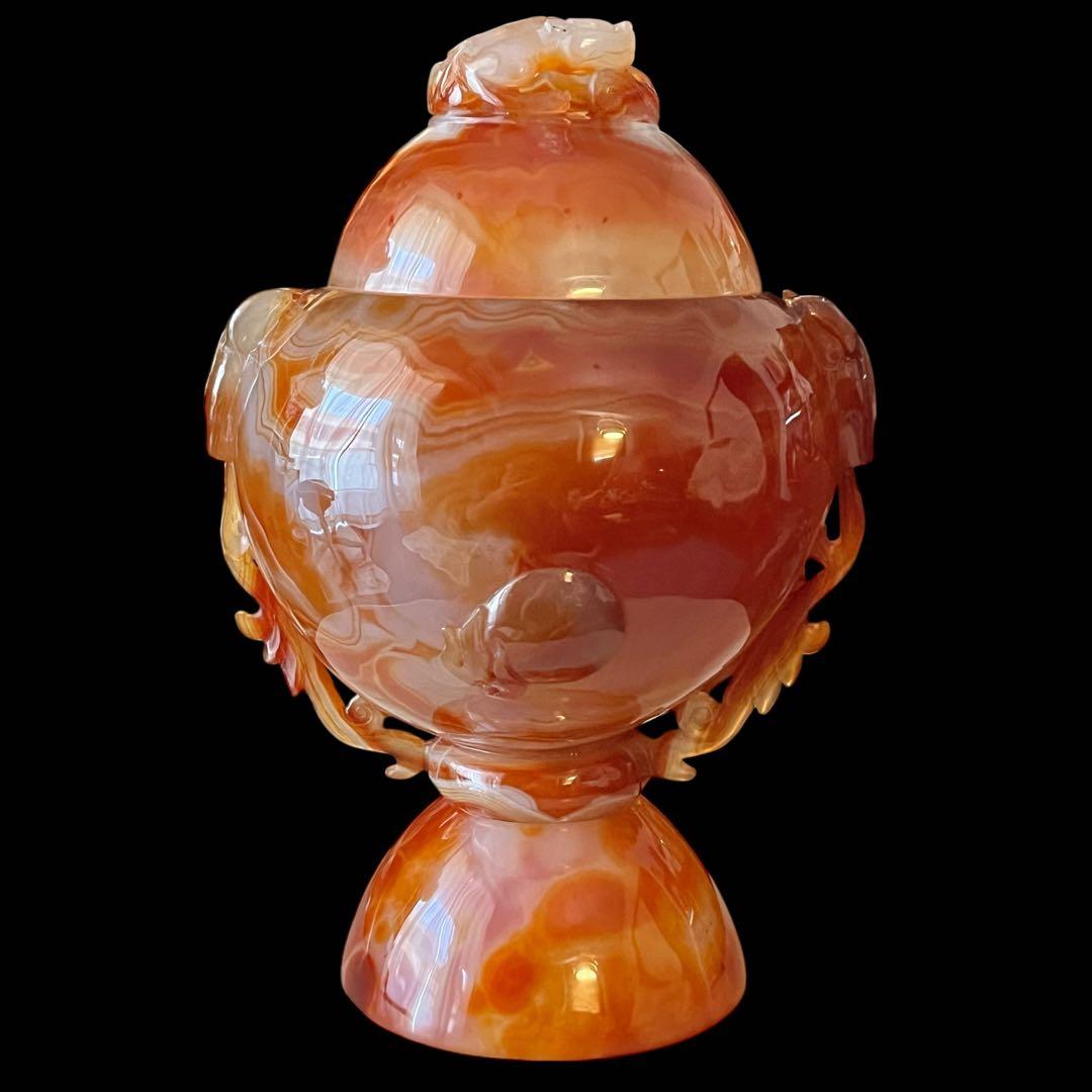 瑪瑙　メノウ瓶 天然瑪瑙　厄除け置物　中国伝統工芸 大型