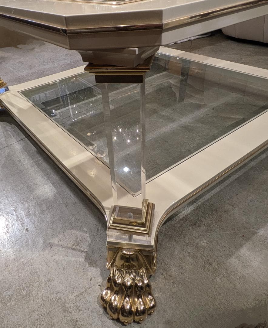 1【高級55万】 イタリア センターテーブル エレガント 猫脚 テーブル 大