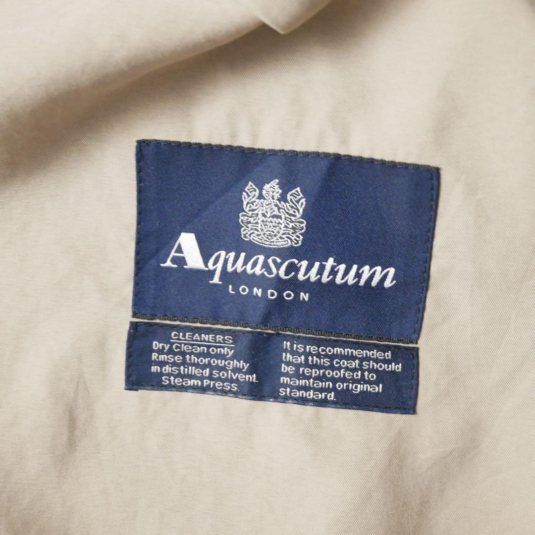 Aquascutum 00s イギリス製 ステンカラーコート ベージュ XL
