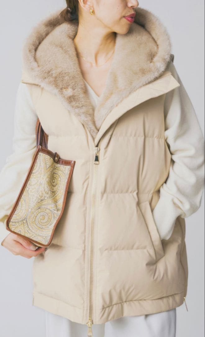 LOU ANDREAルーアンドレアFAKE MINKVEST新品タグ★9.9万円