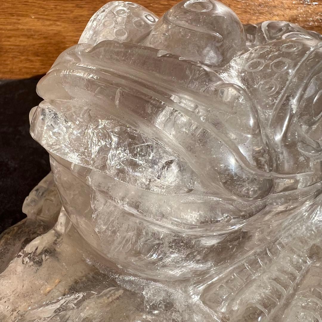 ✨富を招く至高の霊獣✨レインボー ライトニング水晶 三脚蟾蜍 金蟾 天然石 財運