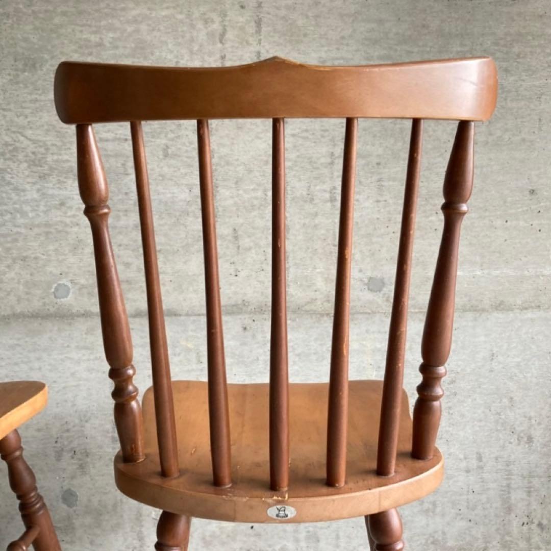 IKEDA 池田木工 チェア 椅子 ダイニング 2脚 木製 家具 レトロ