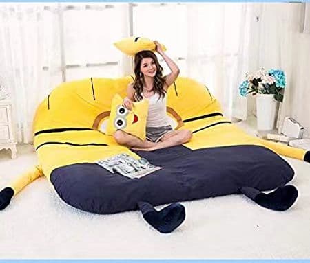 ミニオンお勧めダブル折りたたみベッド 寝袋 可愛デザイン ふわふわ マットレス