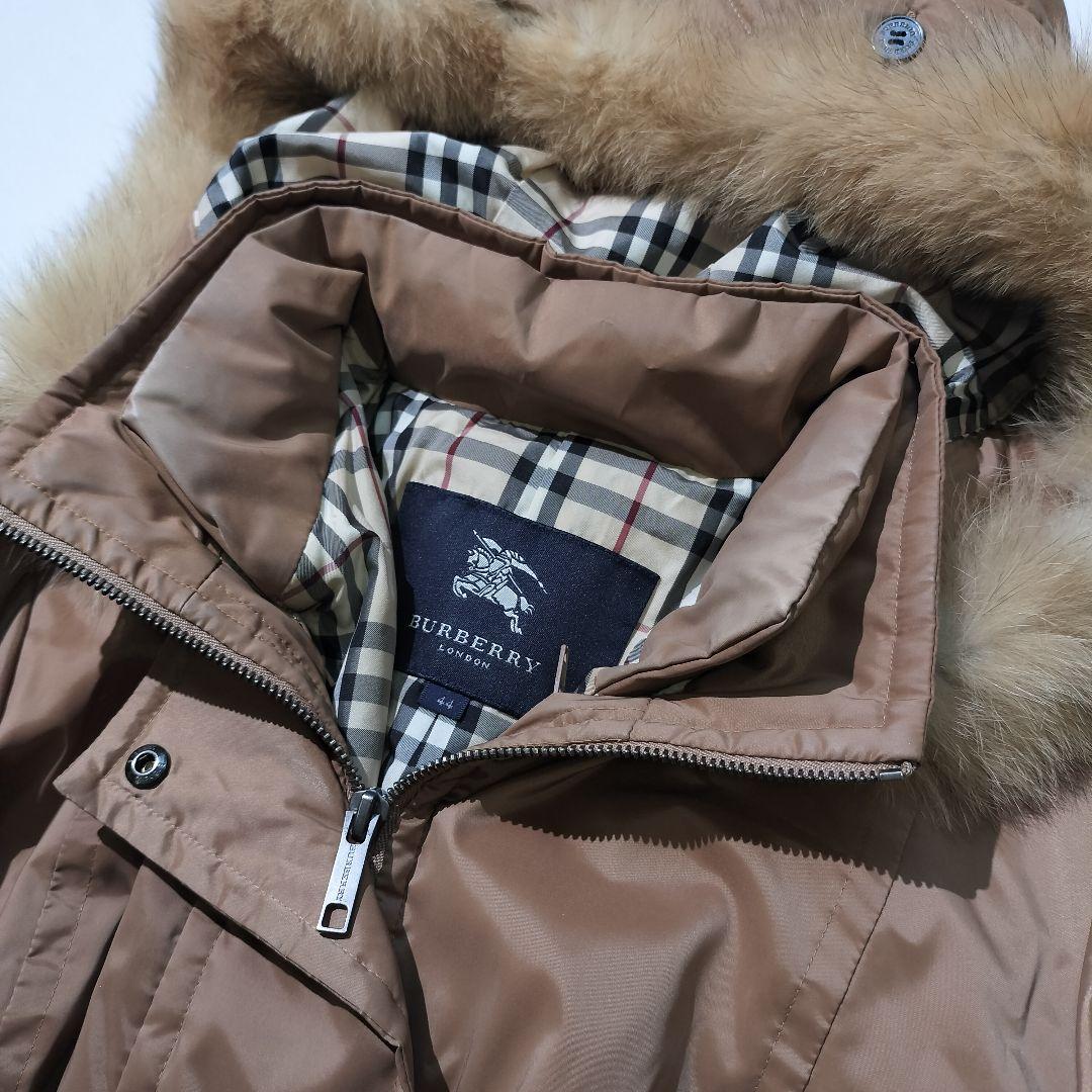 バーバリー ロンドン　ダウンライナー付き ロング コート フォックスファー　44