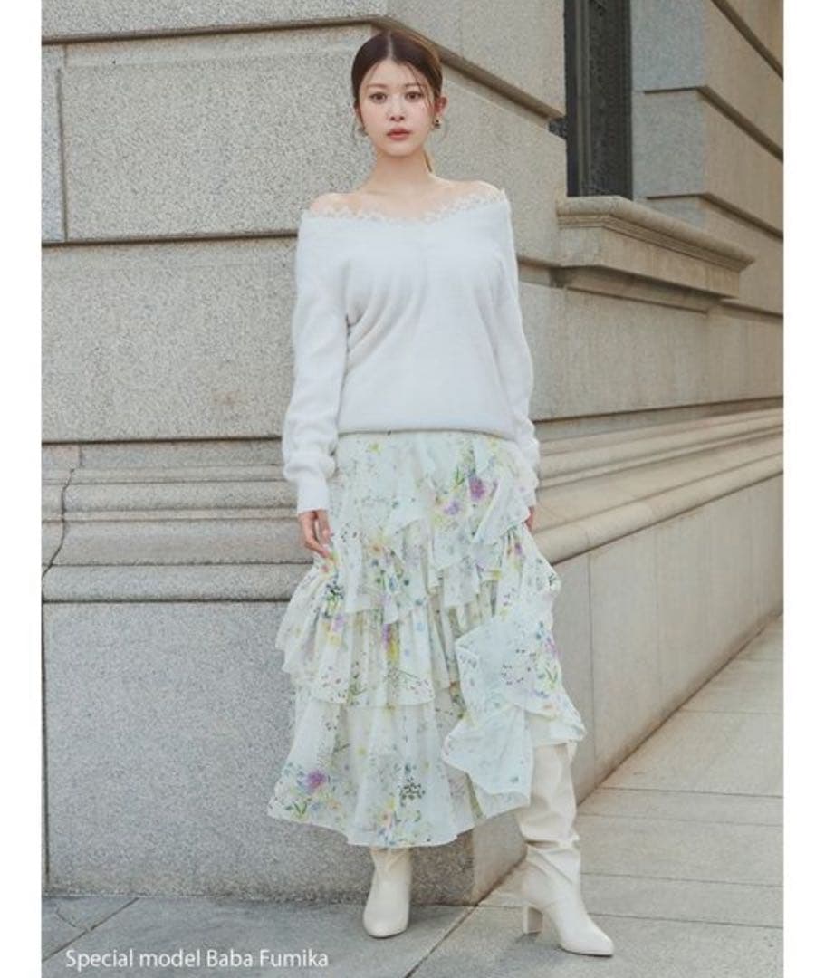 SNIDEL スナイデル フォックス衿レースプルオーバー