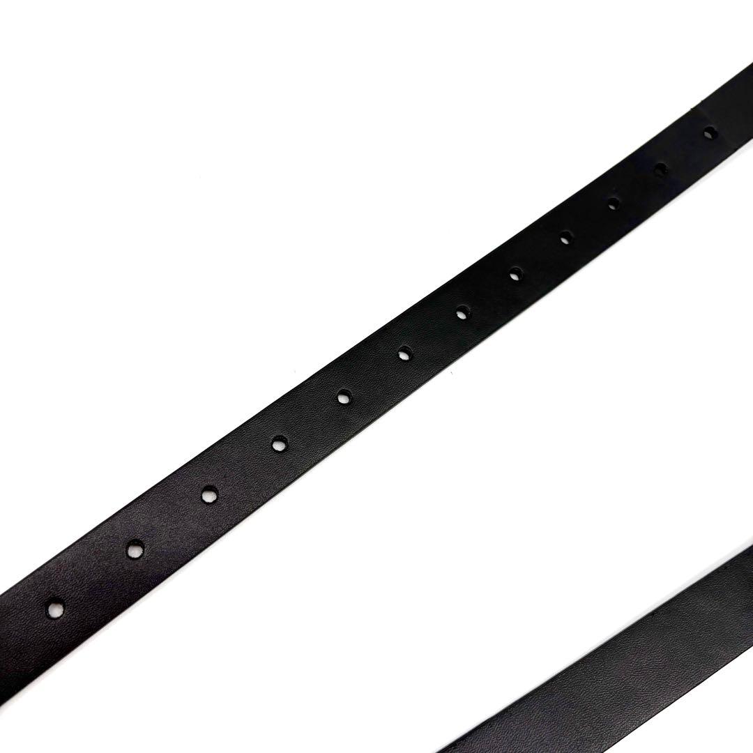 【美品】GUCCI ベルト インターロッキング 黒 ゴールド ダブルGG レザー