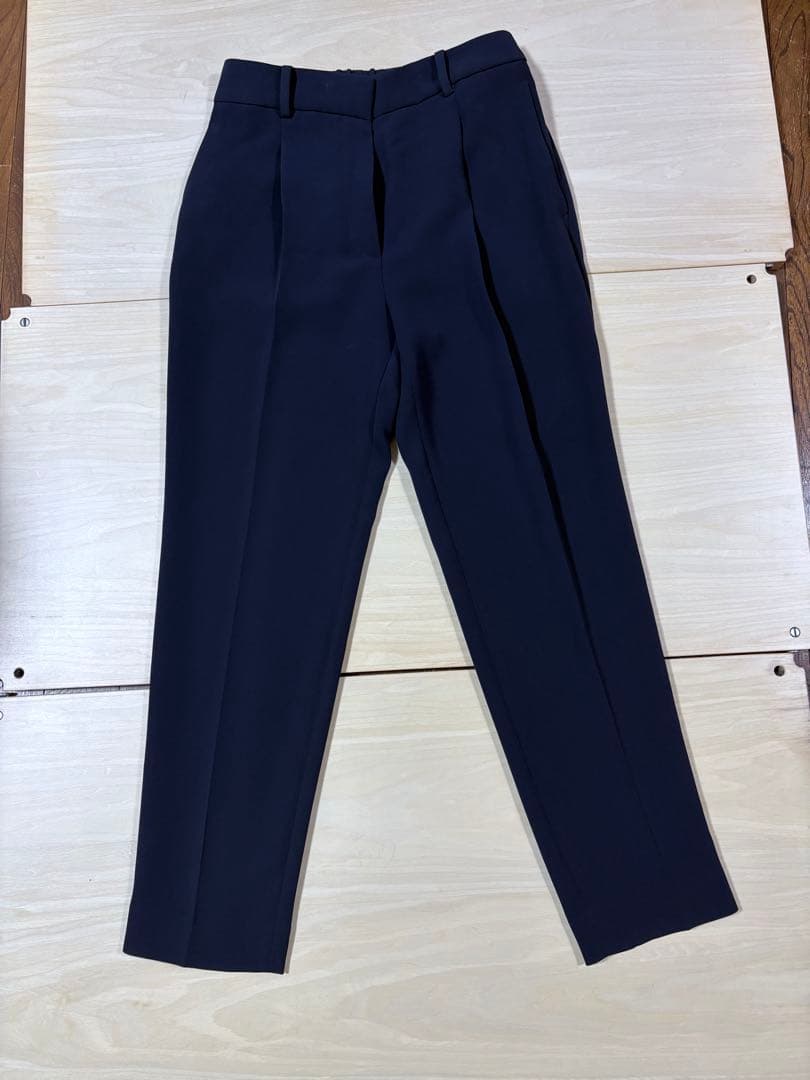 極美品✨ PLST トリアセブランド ノーカラー セットアップ 紺 S 2023