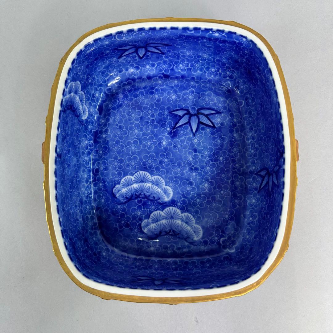 有田焼 深川製磁 陶箱 丸紋外赤 蓋物 重箱 菓子器 宮内庁御用達