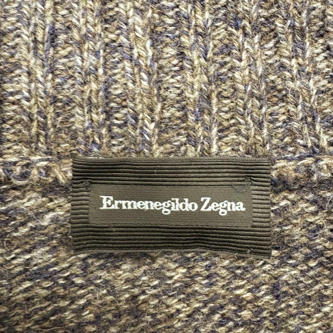 エルメネジルドゼニア　カーディガン　ショールカラー　ウール　ヤク　ブラウン　XS