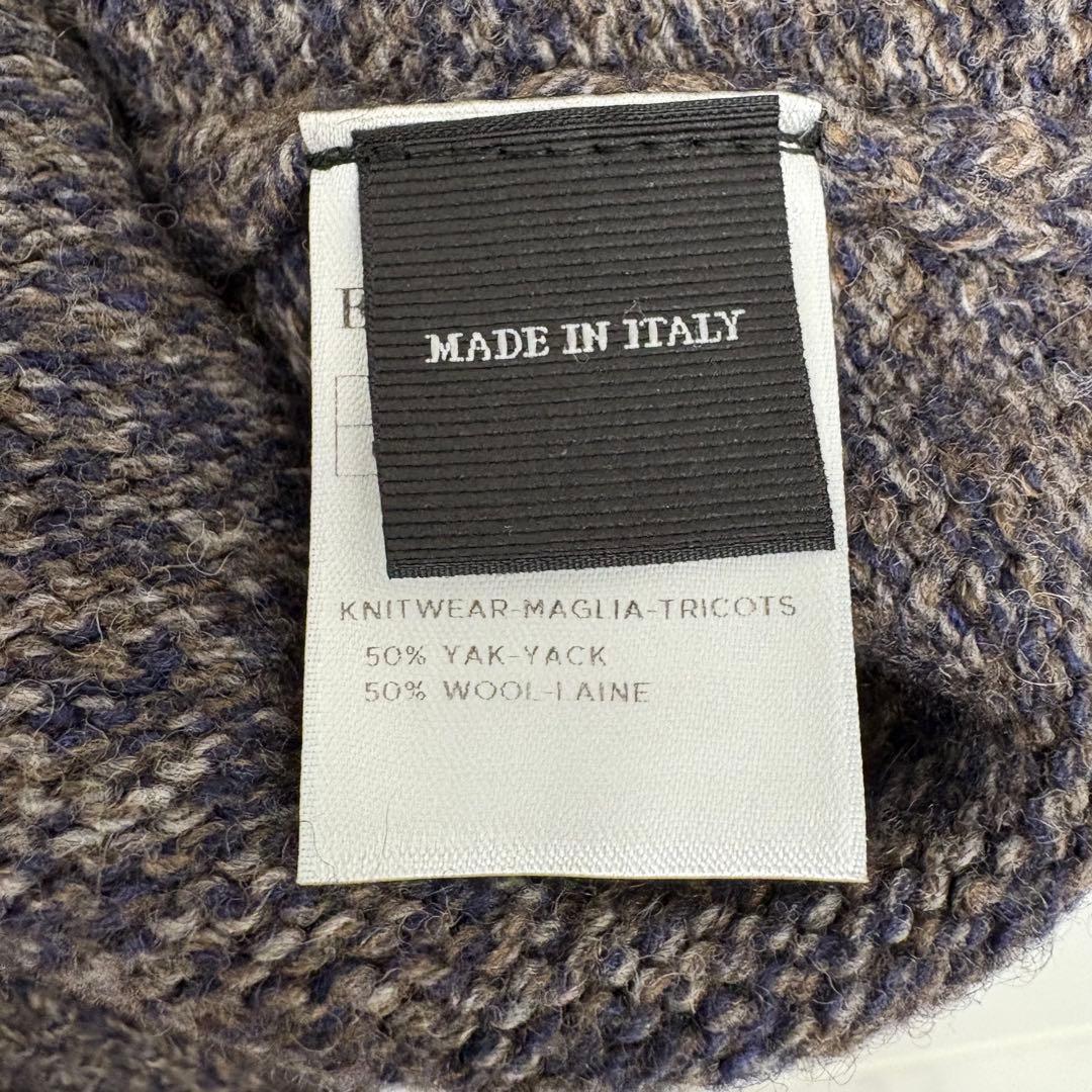 エルメネジルドゼニア　カーディガン　ショールカラー　ウール　ヤク　ブラウン　XS