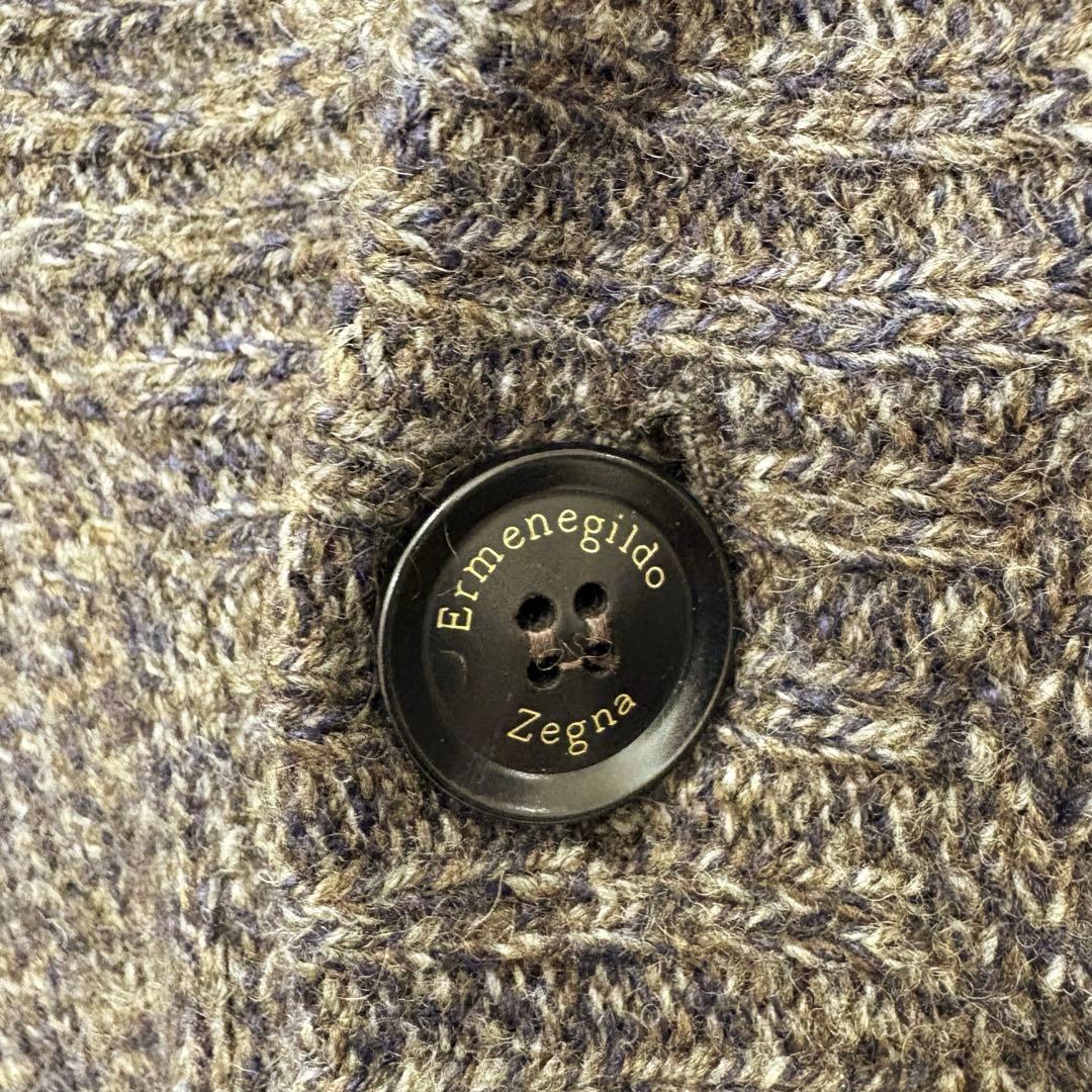 エルメネジルドゼニア　カーディガン　ショールカラー　ウール　ヤク　ブラウン　XS