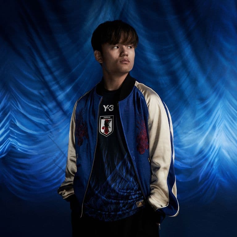 Y-3 日本代表　スーベニアジャケット青/シルバー Japan刺繍