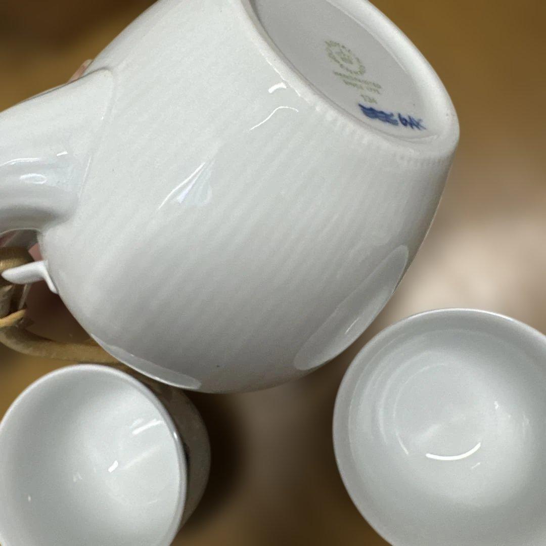 ロイヤルコペンハーゲン プリンセス 急須&ブルーパルメッテ 湯呑&茶托（小皿）