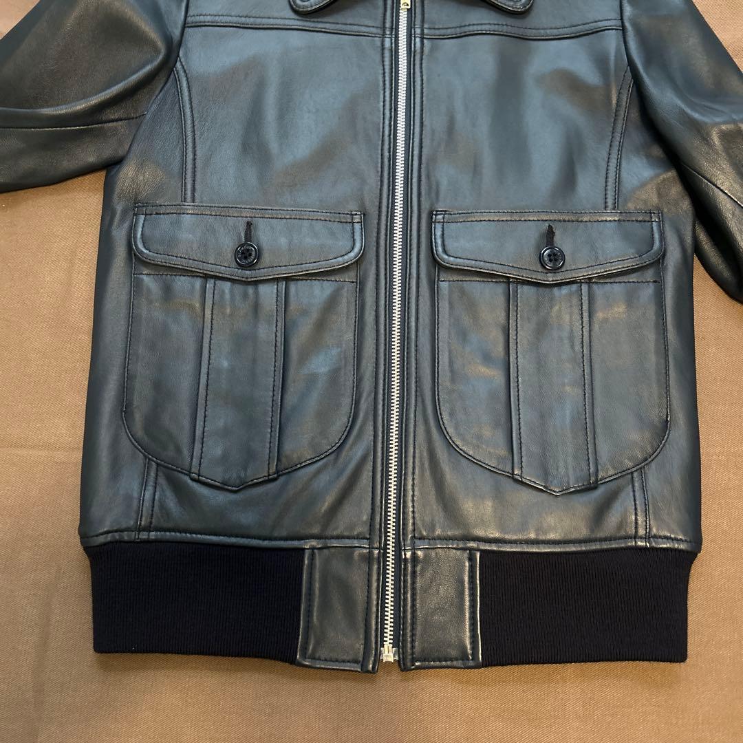 ヒステリックグラマー　ネイビー　シングルライダースジャケット