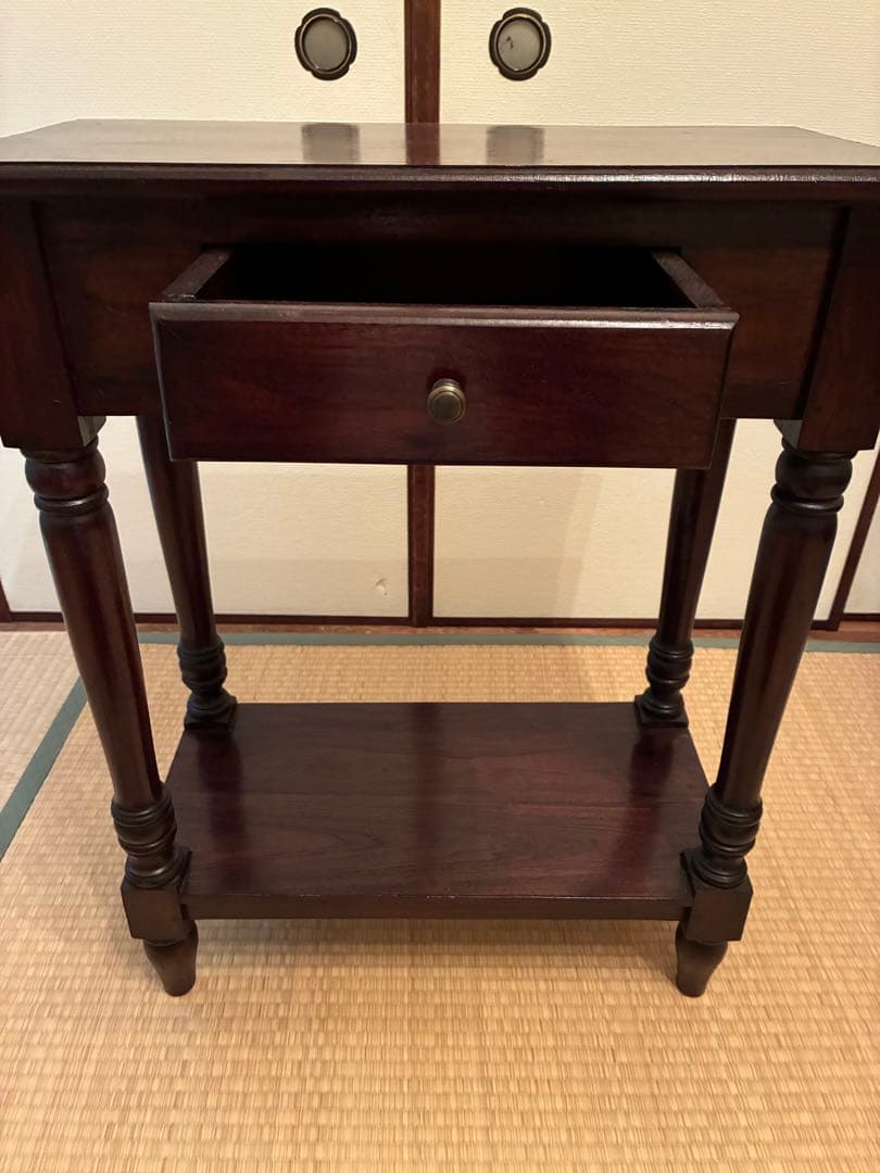 バリ家具　サイドテーブル 引き出し付き