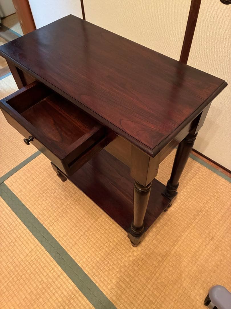 バリ家具　サイドテーブル 引き出し付き