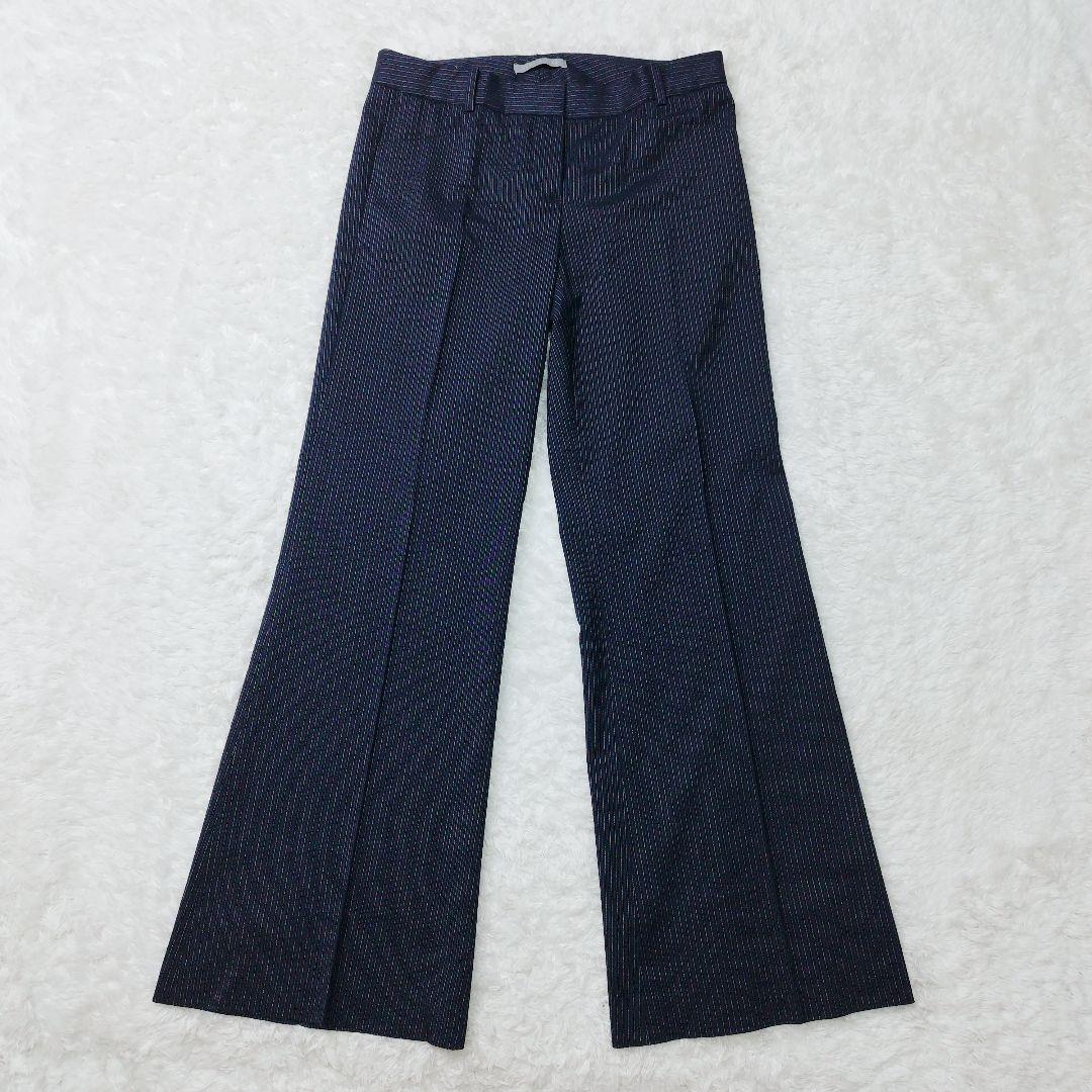 【極美品】セオリーリュクス パンツ スーツ セットアップ ネイビー ストライプ
