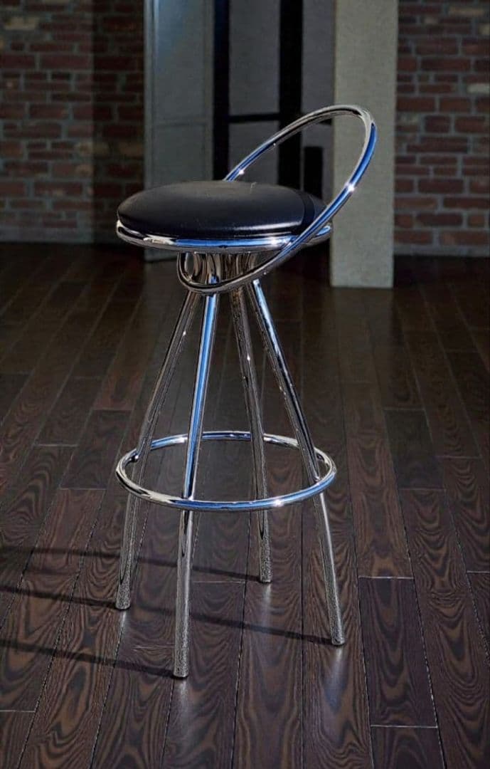 イタリアのデザイナーDolment (ドルメン)クロムメッキのカウンターチェア