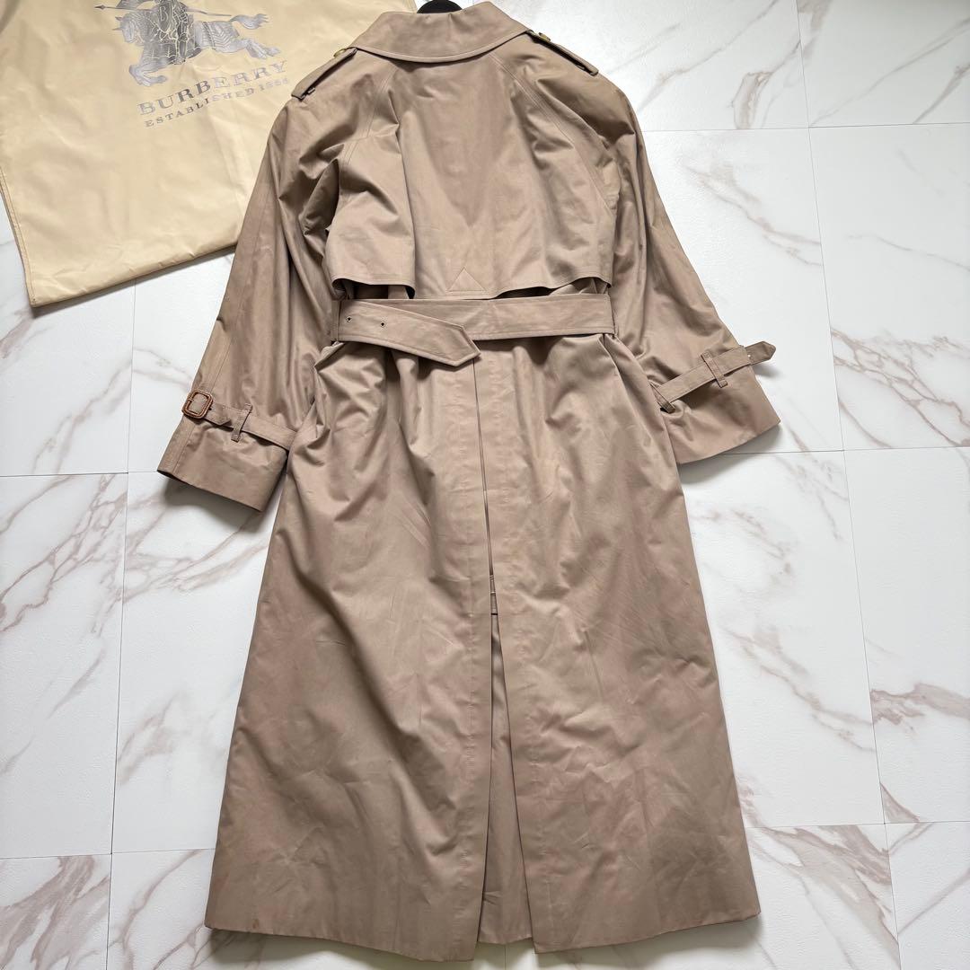 美品◆着丈112 バーバリー ライナー ベルト付 トレンチコート マキシ