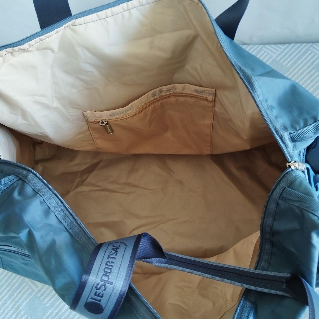 新品 レスポートサック ダークグリーン 無地 ボストンバッグ ポーチ付き