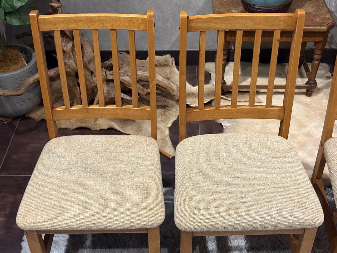 山善　YAMAZEN ダイニングチェア　リビングチェア　ビンテージ　4脚　YK