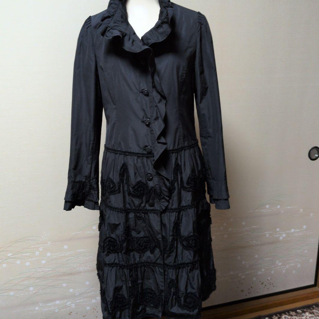 インポートロッサ《alba》☆フリル襟　秋・春合着コート　黒