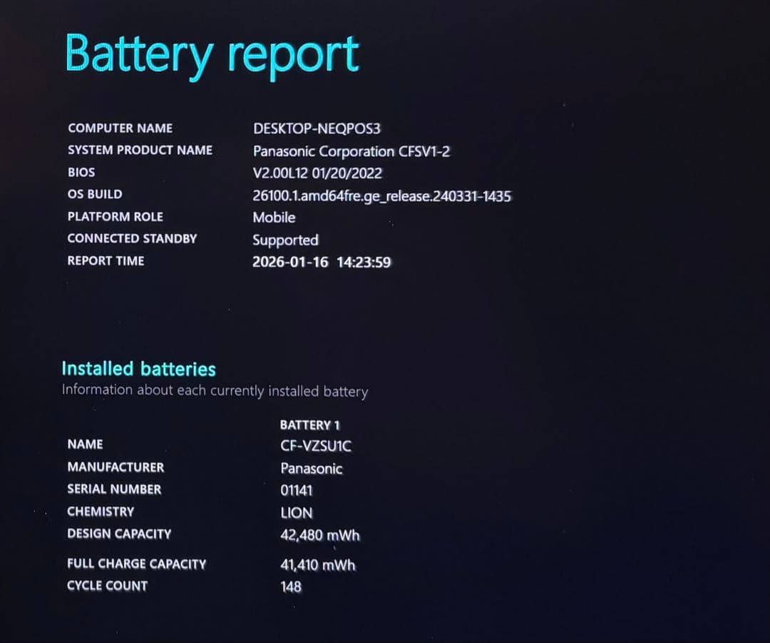 レッツノートCF-SV1/i5/RAM 16G/ SSD 1TB③1240時間