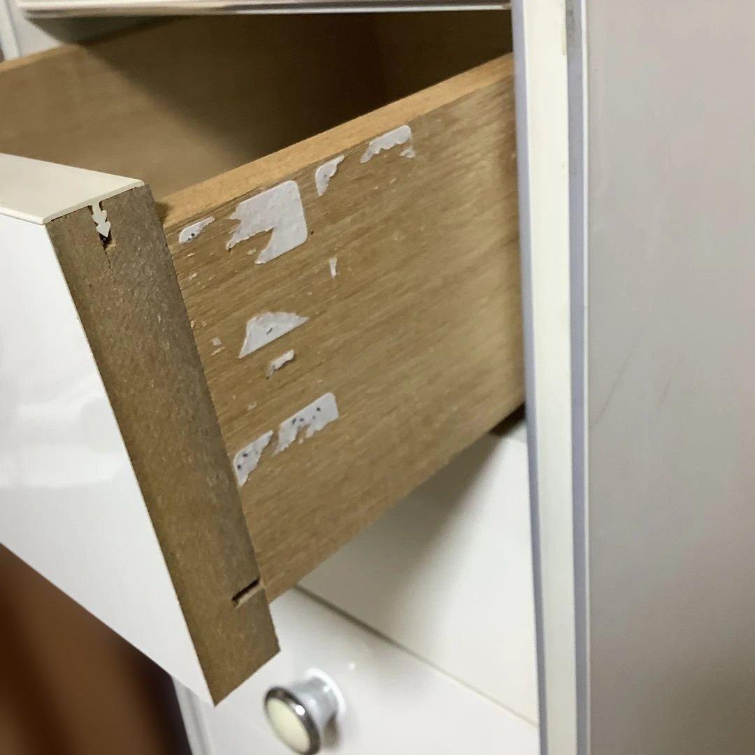 昭和レトロ　スリムチェスト　隙間収納　整理タンス　スリム整理棚　10段　ホワイト