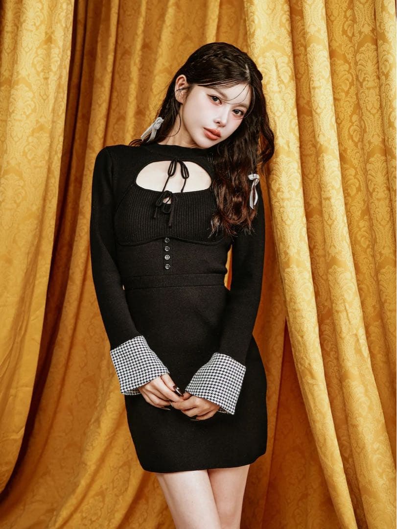 Darich ダーリッチ フロントオープンミニニットワンピース