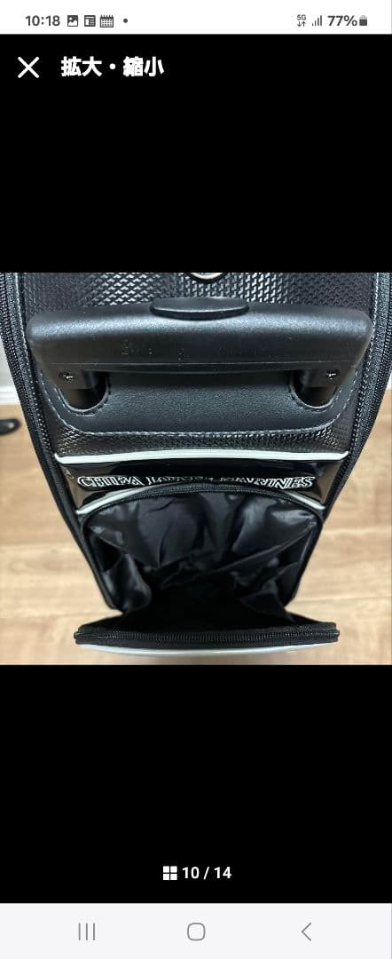 千葉ロッテマリーンズ　キャスター付きキャディバッグ