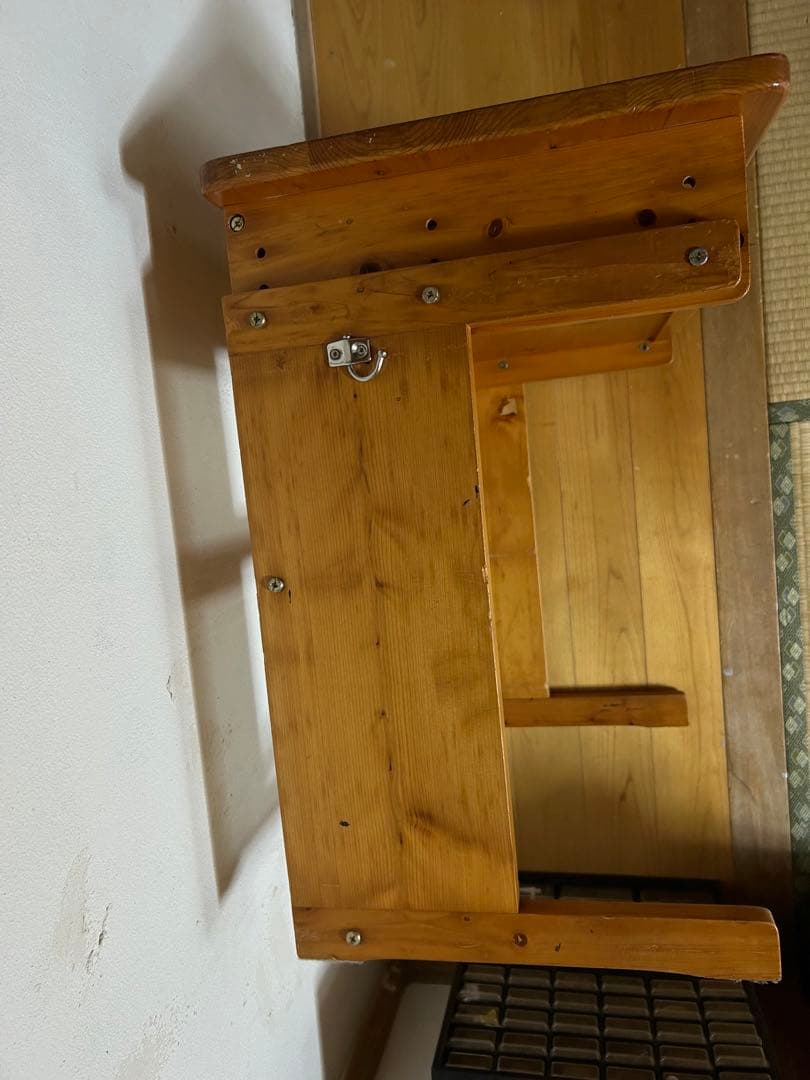 ウッドデスク　ウッドチェアー　学習机　昭和　レトロ