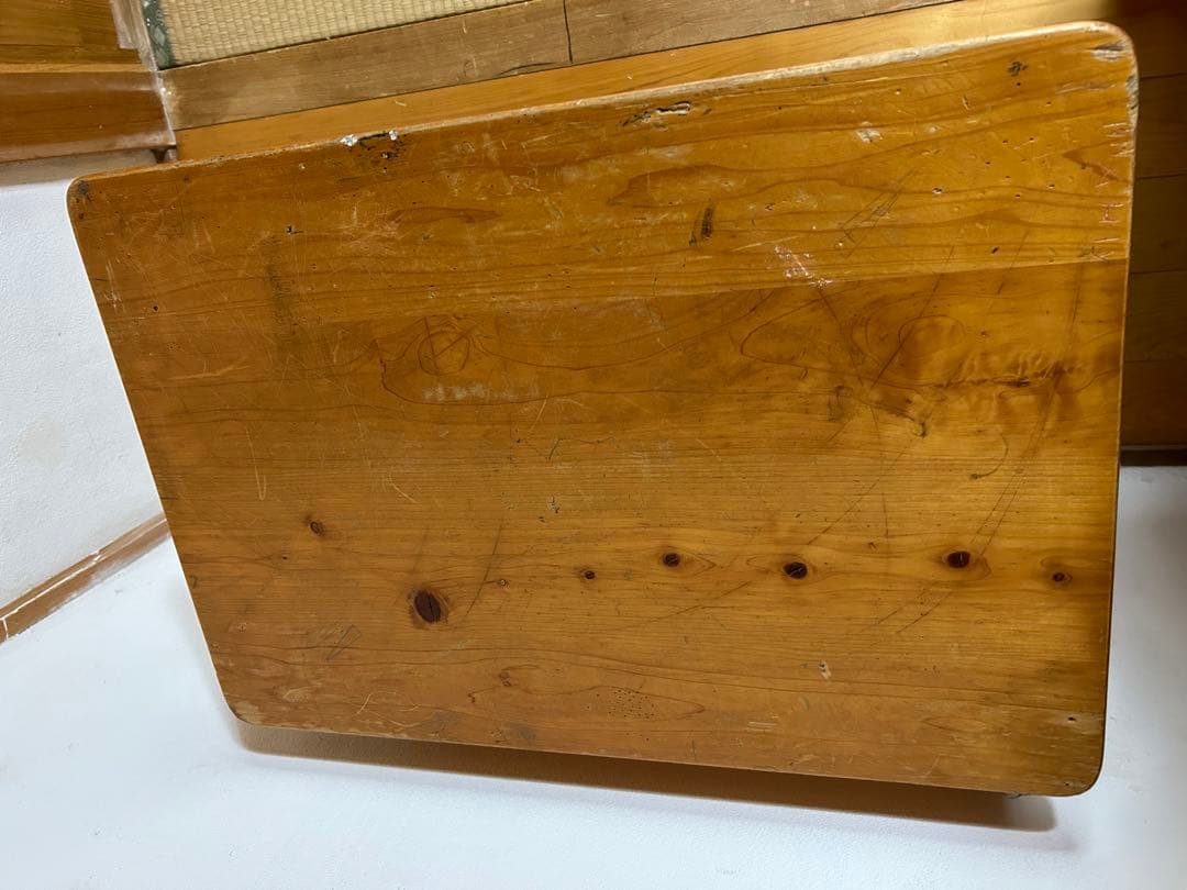 ウッドデスク　ウッドチェアー　学習机　昭和　レトロ