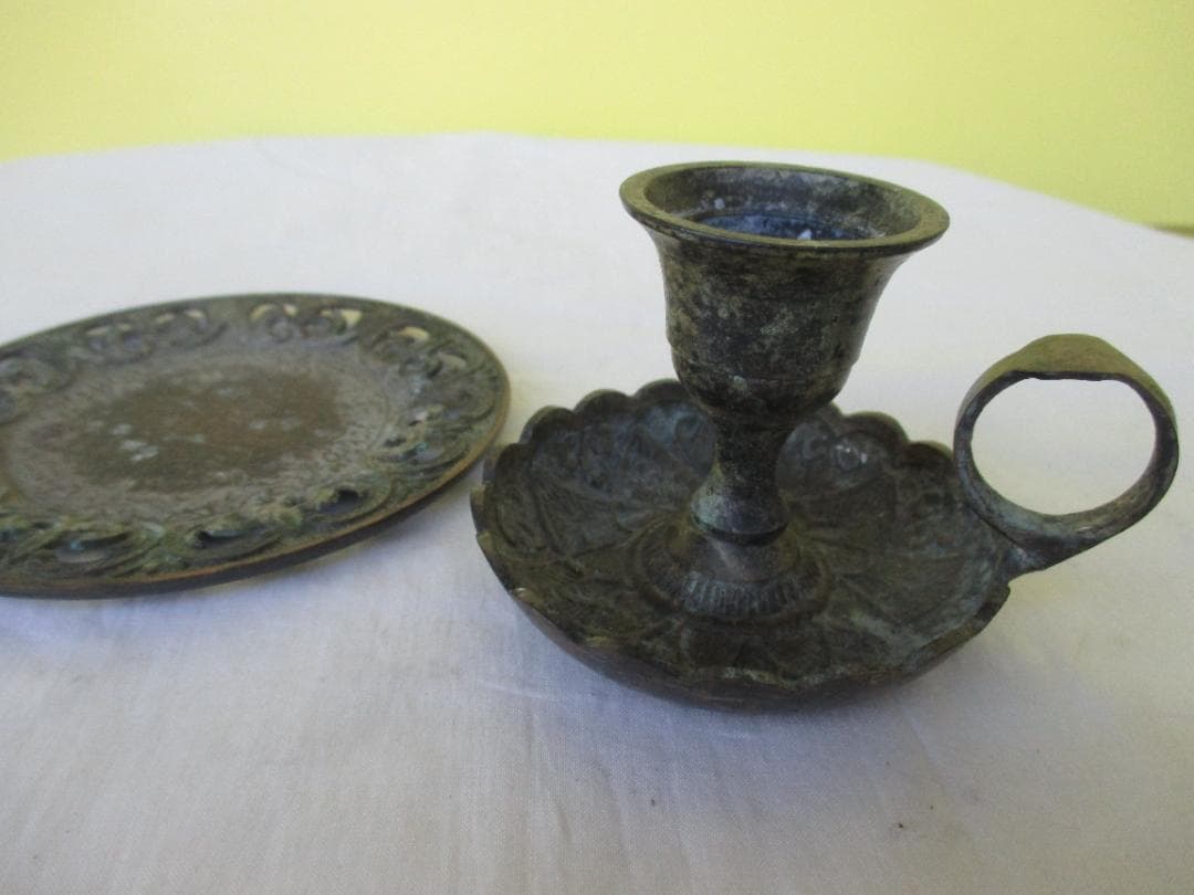 ★アンティーク　フランス　ブロカント　キャンドルホルダーセット　燭台