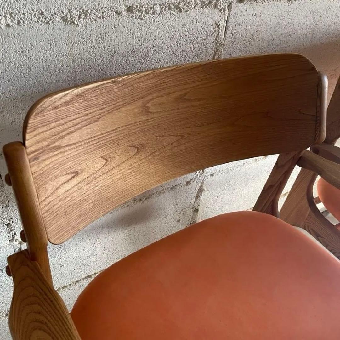 MOMO NATURAL ダイニングチェア　本革　アルダー材無垢　2点セット