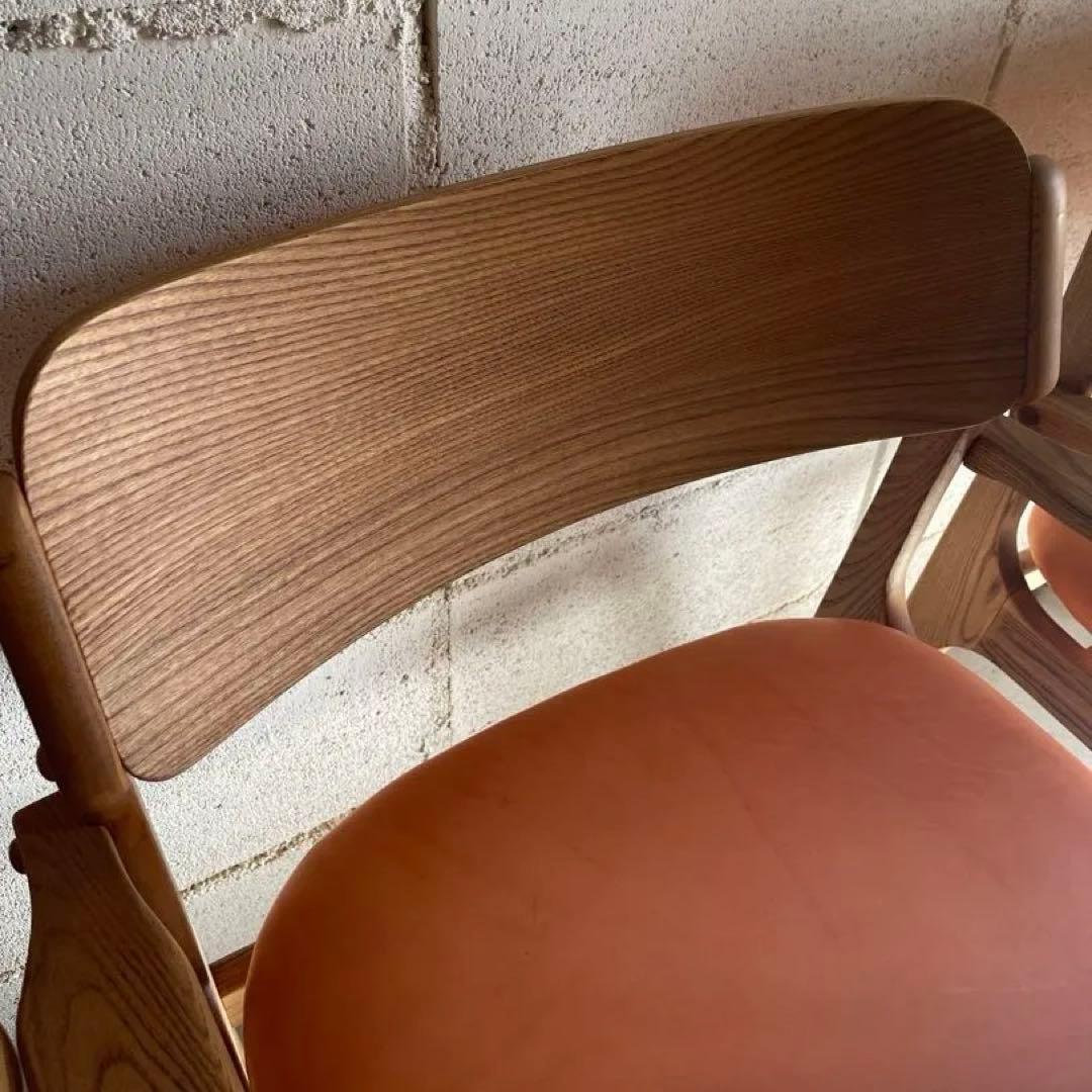 MOMO NATURAL ダイニングチェア　本革　アルダー材無垢　2点セット