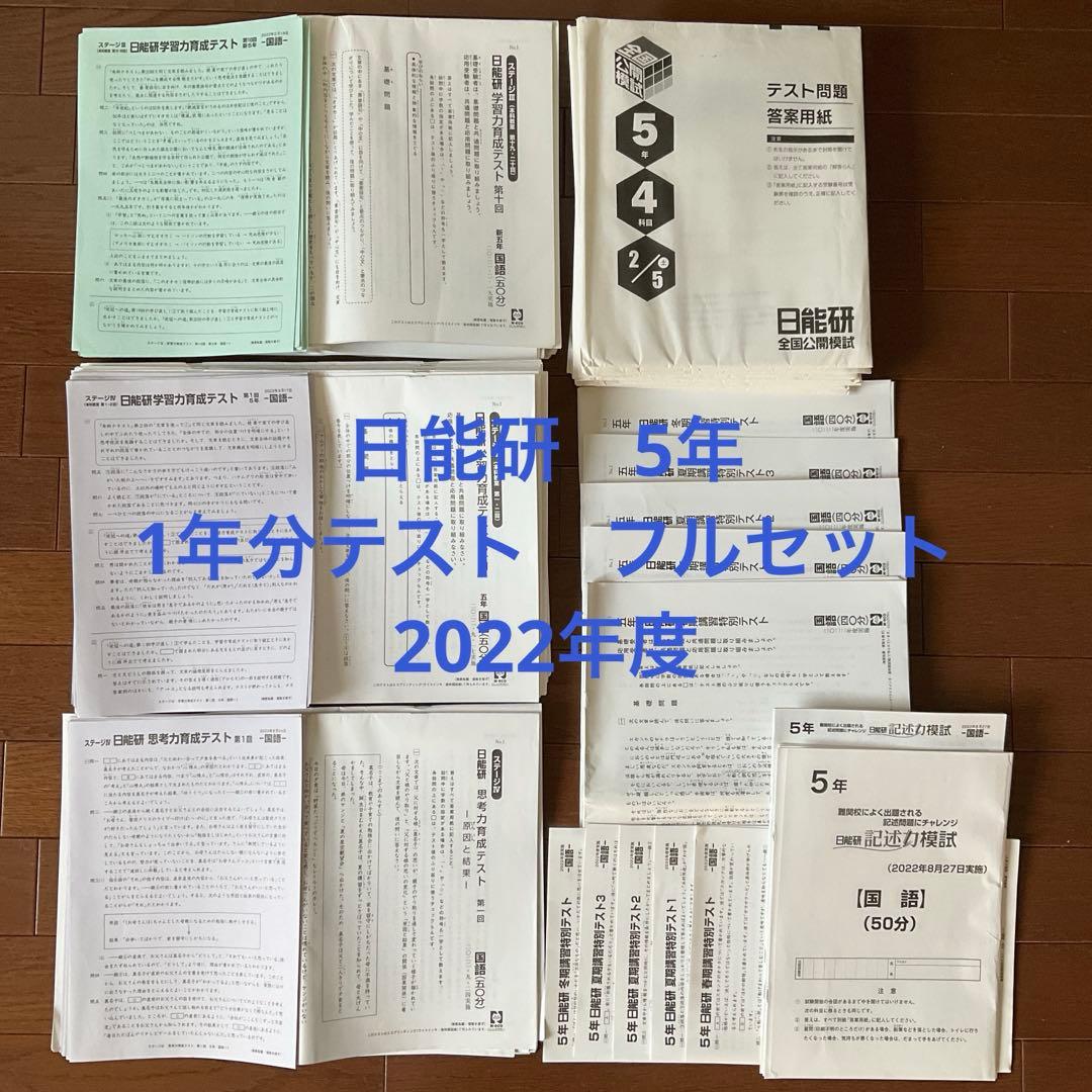日能研 5年 2022年度　育成+公開+思考力+期間講習+記述力　テスト一式