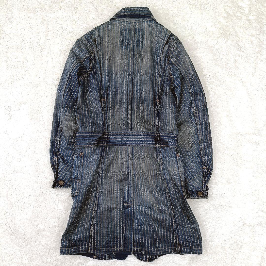 RRL USA製 ウォバッシュワークトレンチコート デニム ストライプ O07