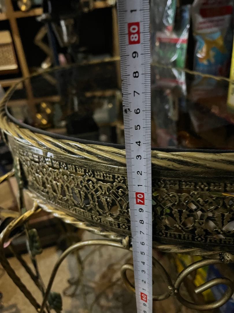 バラガラステーブル、バラアイアンテーブル、花台、フラワーテーブル ローズテーブル