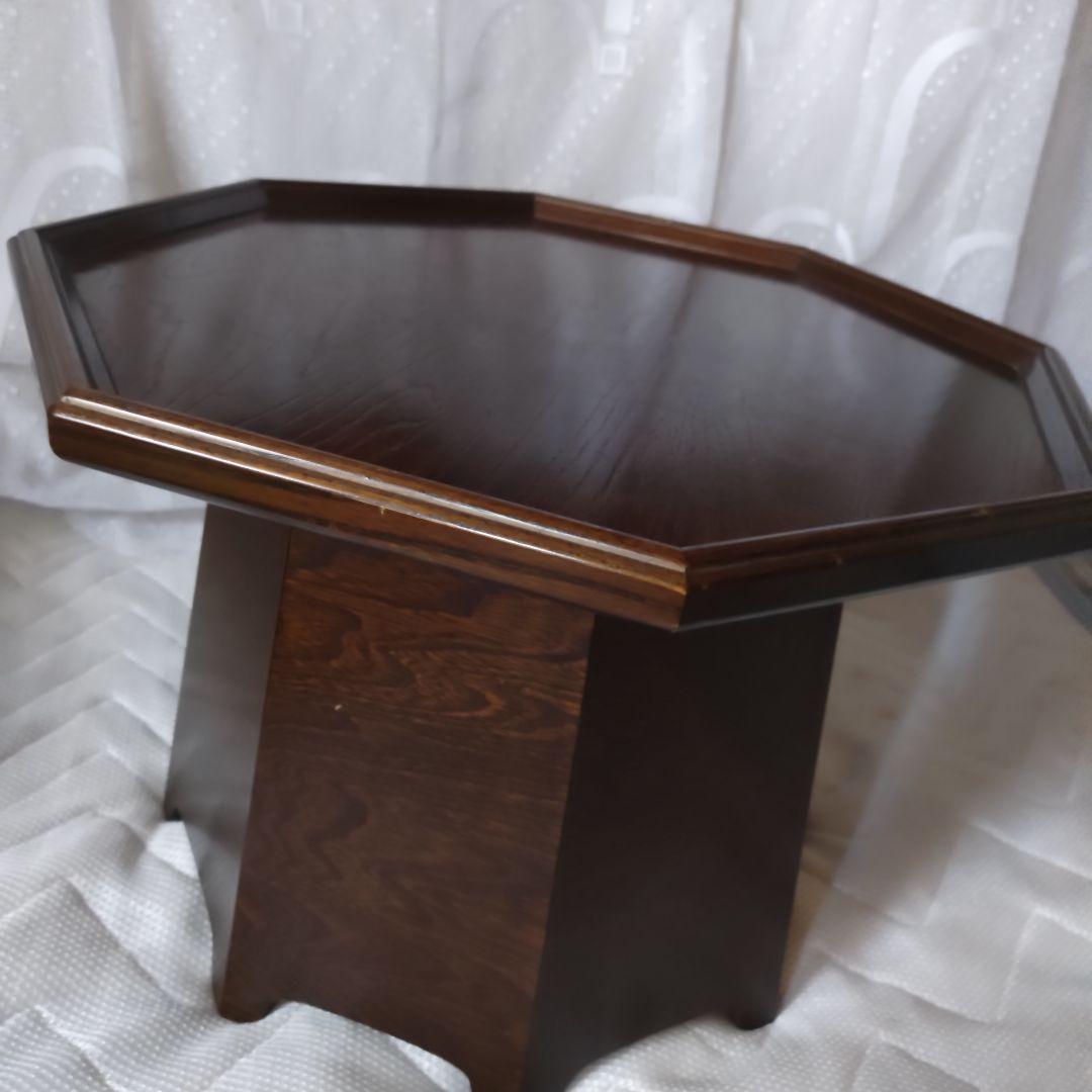 昭和レトロ　民芸家具　八角膳　ミズメザクラ　飾り台　花台　座卓机　当時物