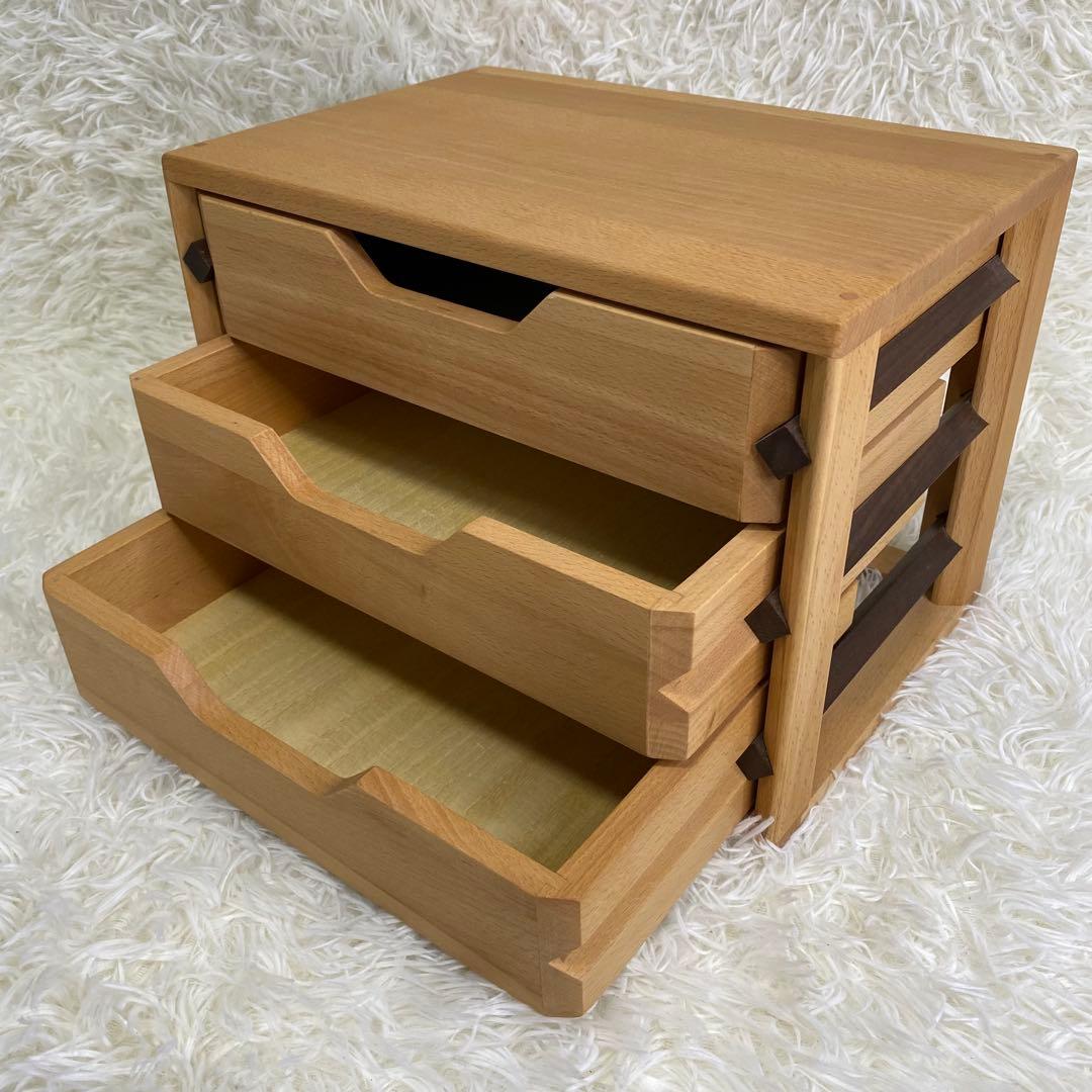 【木製／3段】オシャレ チェスト 小物入れ アクセサリーケース 収納ケース 棚