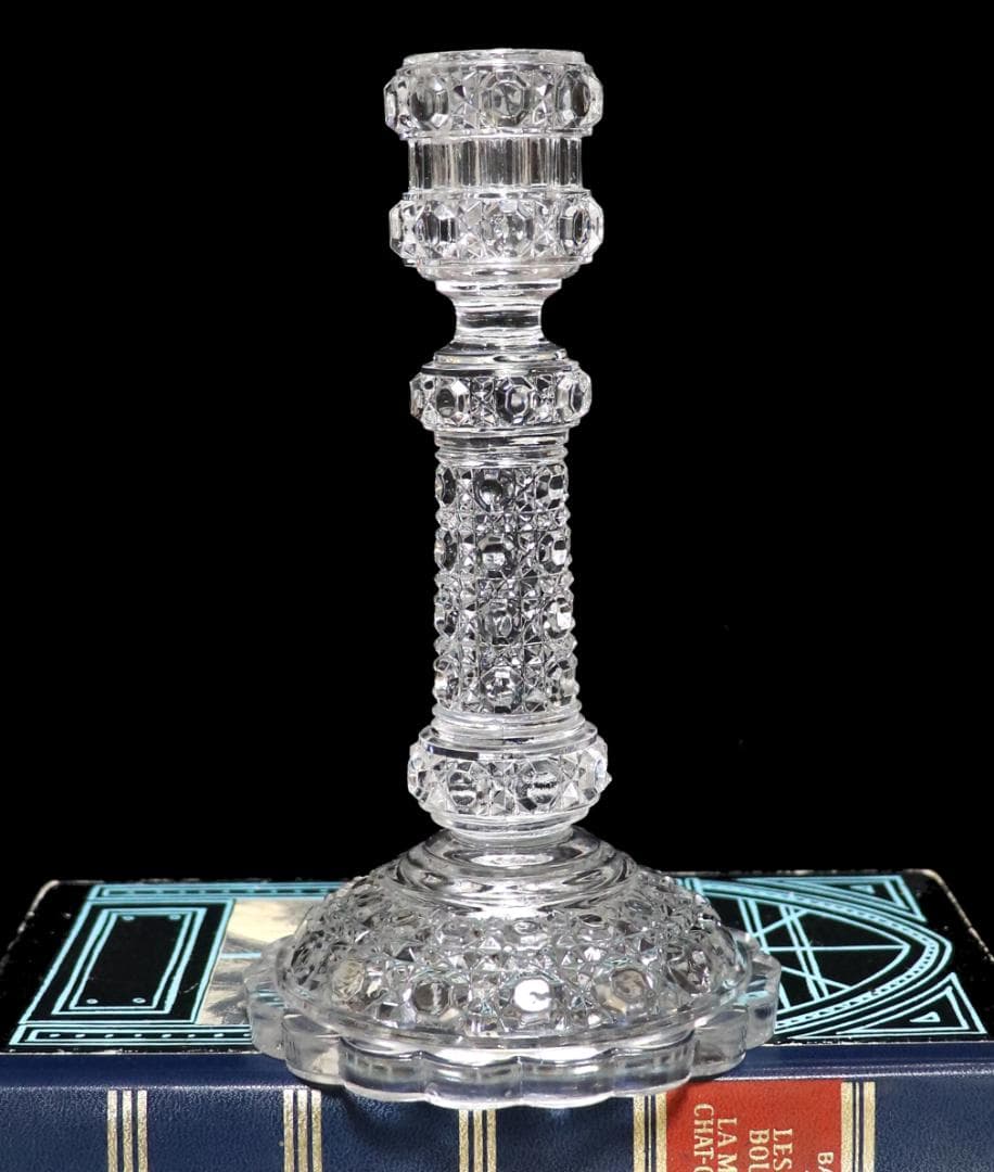 オールド・バカラ 珍品 キャンドルホルダー 18.5cm ディアマン ピエーリー