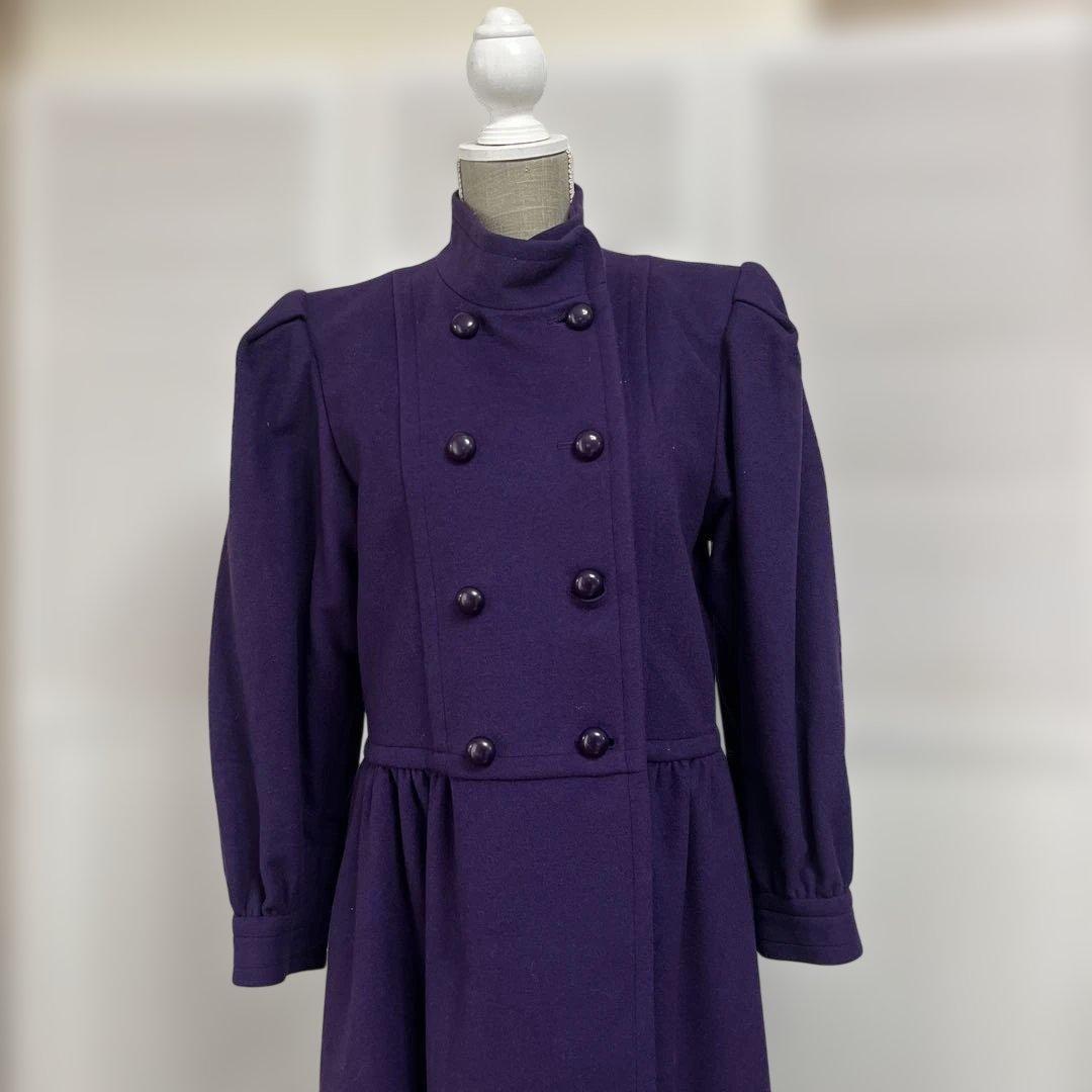 【希少 美品】サンローラン ヴィンテージ ドレスコート 80s〜90s 紫
