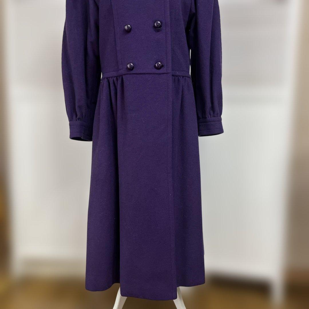 【希少 美品】サンローラン ヴィンテージ ドレスコート 80s〜90s 紫